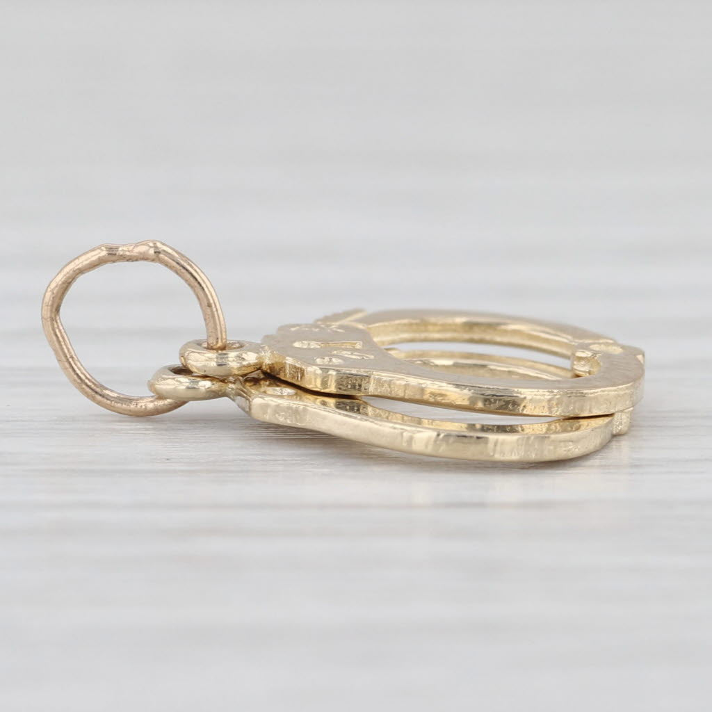 Handcuffs Charm 14k Yellow Gold Small Drop Pendant