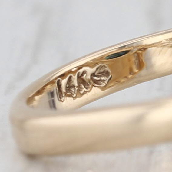 0.65ctw Blue Sapphire Diamond Ring 14k Yellow Gold Size 6.5