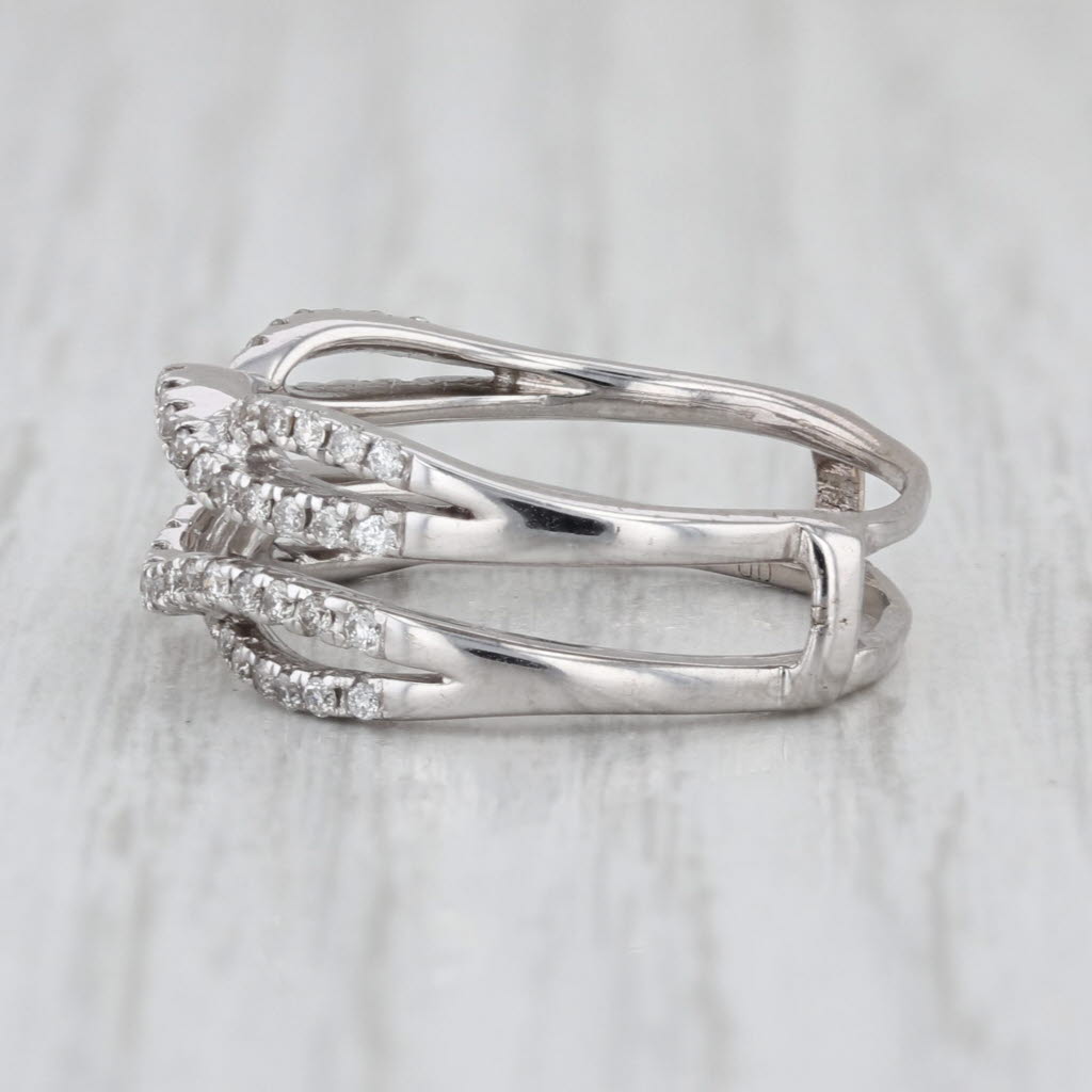 0.31ctw Diamond Ring Jacket Wedding Band Enhancer 14k White Gold Size 6.75