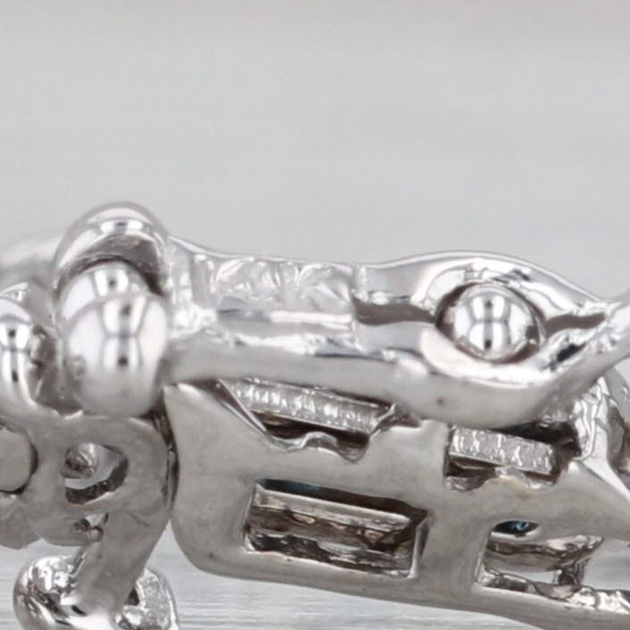 1.10ctw Blue Diamond Tennis Bracelet 14k White Gold 7" 4mm