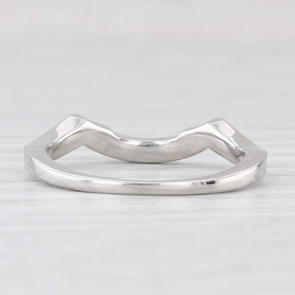Neil Lane 0.12ctw Diamond Wedding Band Contoured Ring Guard 14k White Gold