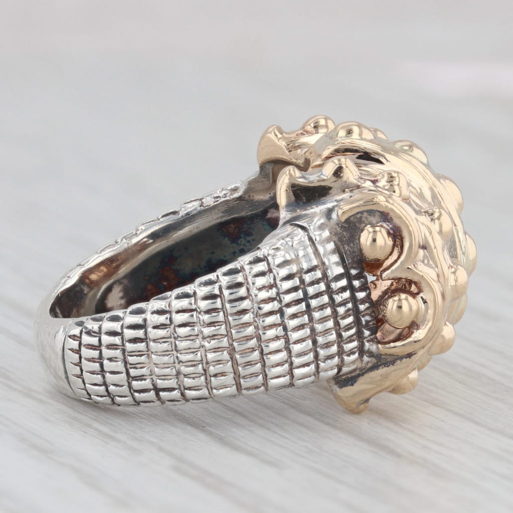 Light Gray Alwand Vahan 2-Toned Statement Ring 14k Yellow Gold Sterling Silver Size 5.5