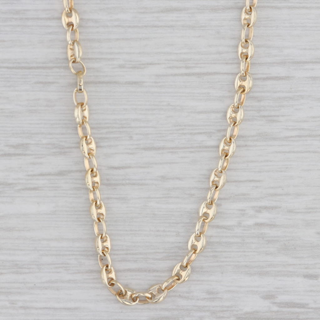 Gray 19.5" 3.1mm Gucci Chain Necklace 14k Yellow Gold Italy