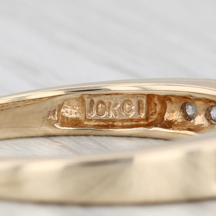 Light Gray 0.24ctw Diamond Wedding Band 10k Yellow Gold Stackable Anniversary Ring