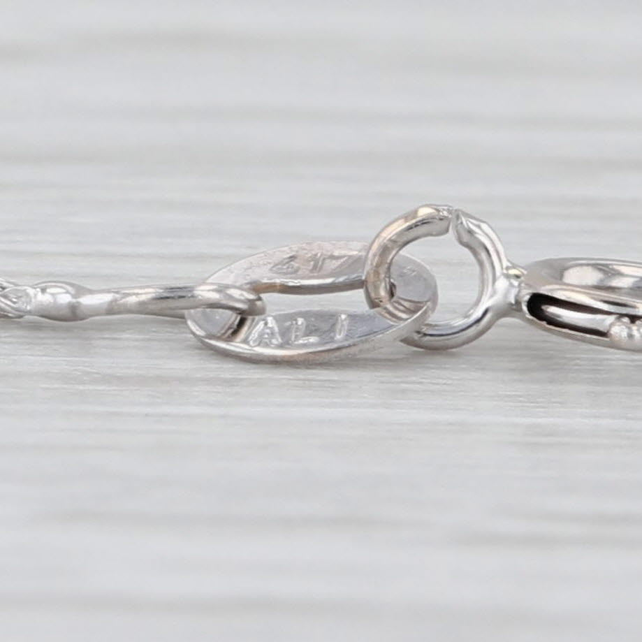 Curb Chain Necklace 10k White Gold 18.25" 1.1mm