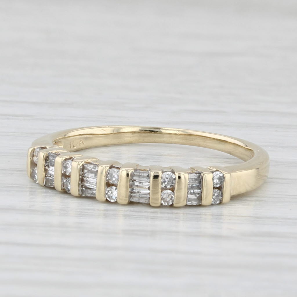 Light Gray 0.25ctw Diamond Stackable Ring 10k Yellow Gold Size 7 Wedding Anniversary Band