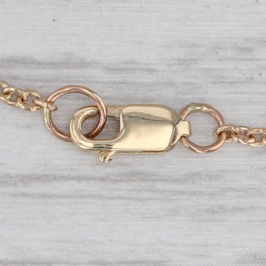 Gray 5.25ctw Citrine Ruby Diamond Station Necklace 14k Yellow Gold 27.25" Cable Chain