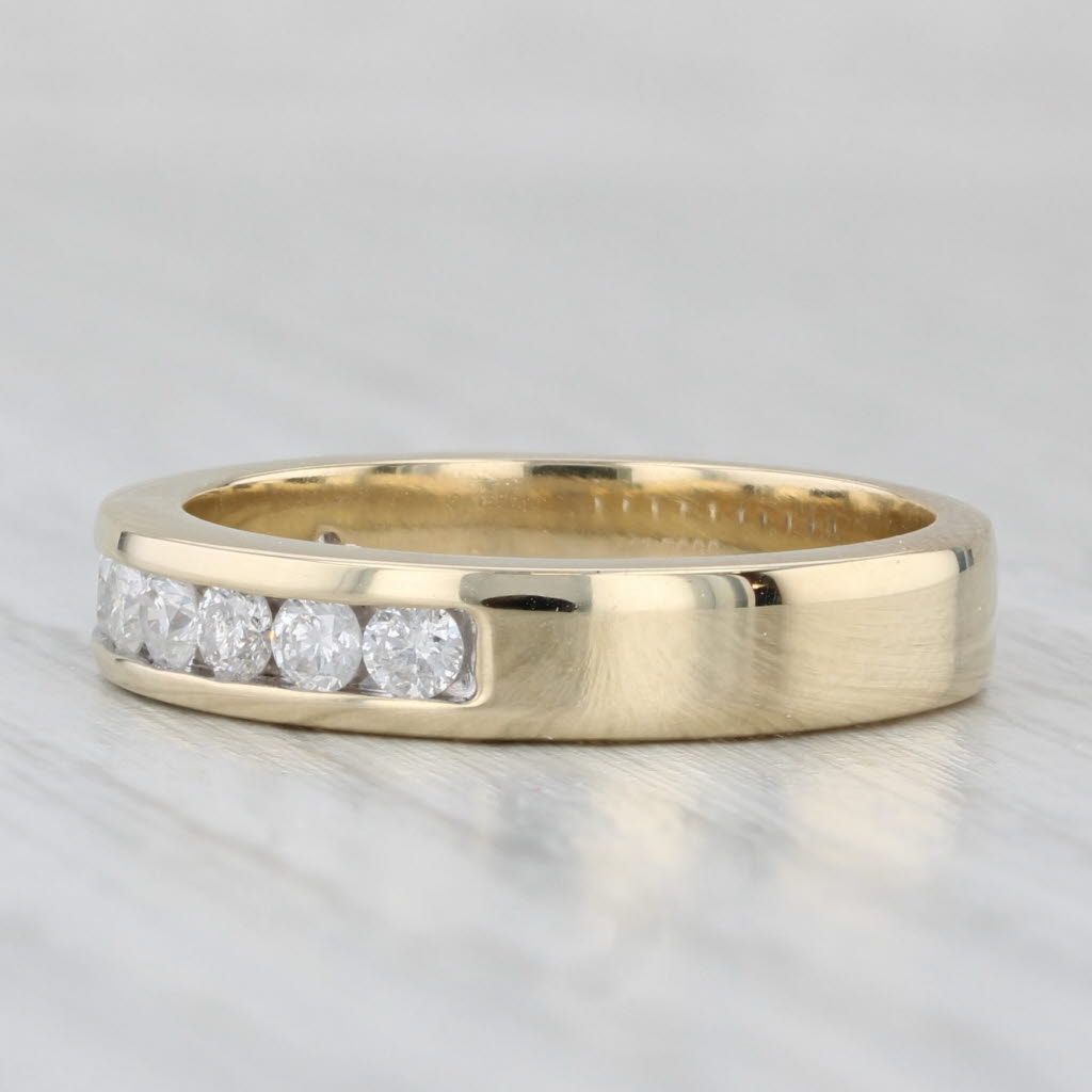 Light Gray 1ctw Channel Set Diamond Wedding Band 10k Yellow Gold Size 7 Anniversary Ring