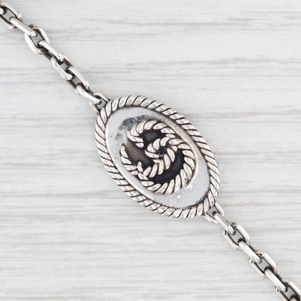 Light Gray Gucci Marmont Torchon Cable Chain Bracelet Sterling Silver 7.5"