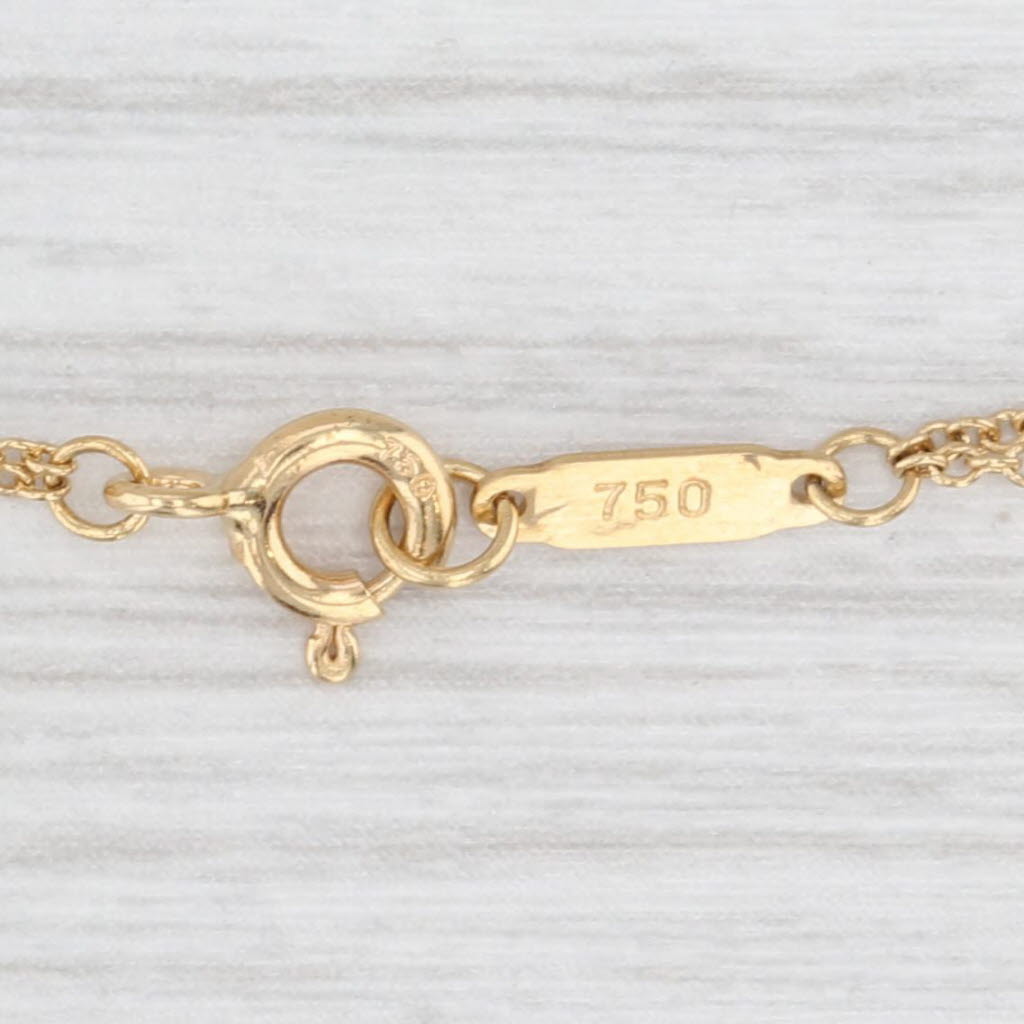Light Gray Tiffany & Co Infinity Knot Pendant Necklace w/ Pouch 18k Yellow Gold 15.25"