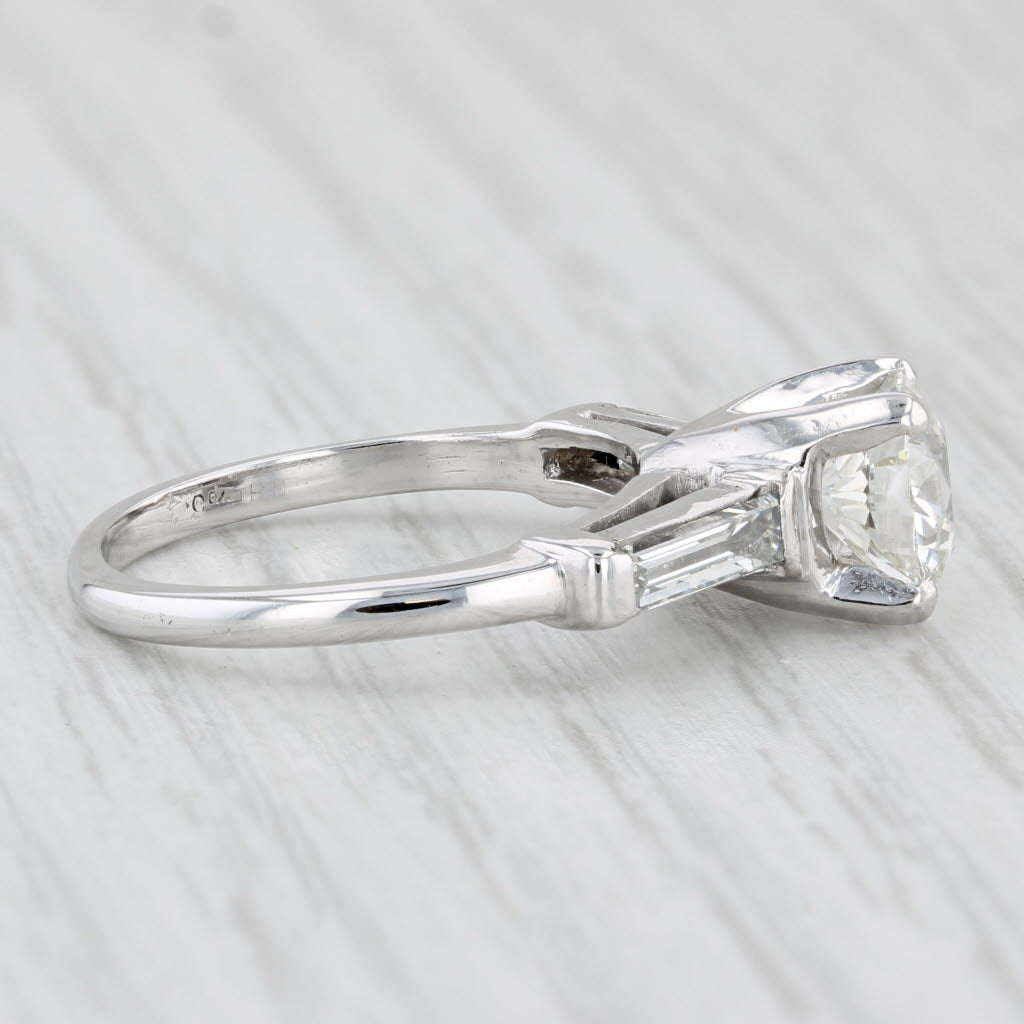 Light Gray Vintage 2.15ctw Round Diamond Engagement Ring Platinum Size 6 GIA
