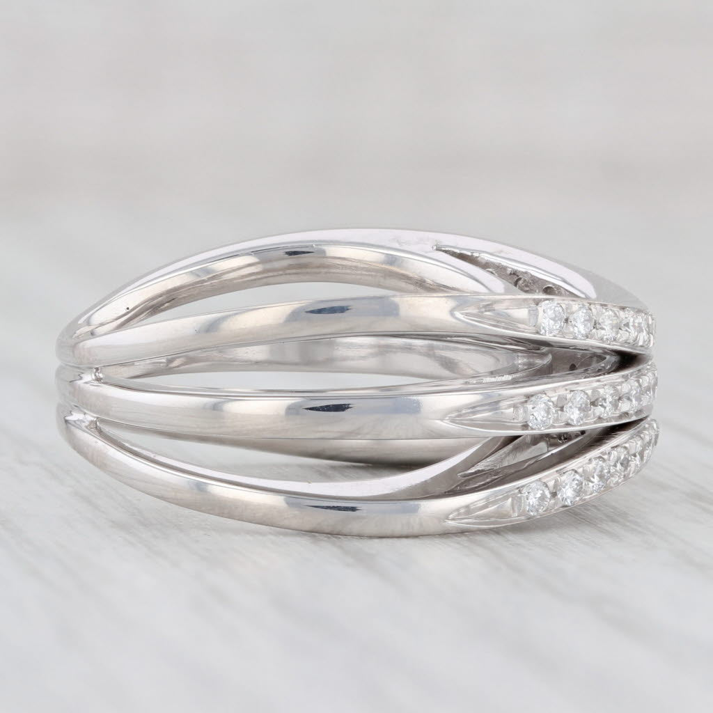Light Gray 0.36ctw VS2 Diamond Multi-Band Ring 18k White Gold Size 6.75