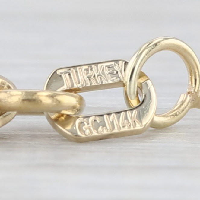 Fringe Drop Pendant Necklace 14k Yellow Gold 17" Box Chain