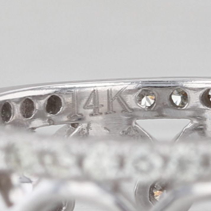 0.58ctw Eternity Diamond Crown Ring 14k White Gold Size 4.25 Stackable