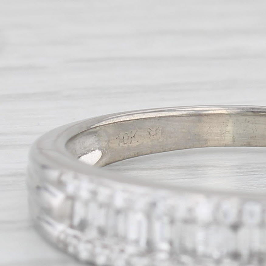 Light Gray 0.42ctw Diamond Wedding Band 10k White Gold Size 8.5 Stackable Anniversary Ring