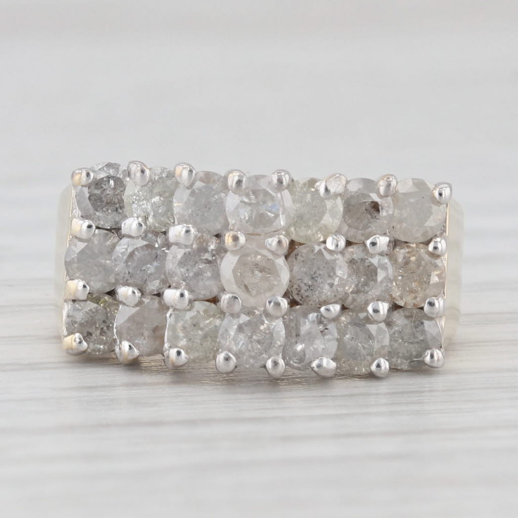 Light Gray 2ctw Diamond Cluster Tiered Ring 10k Yellow Gold Size 5 Cocktail