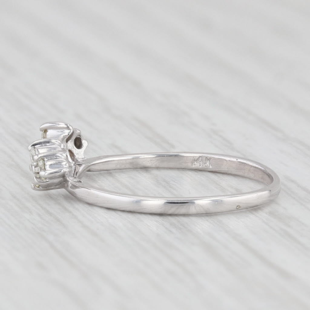 Light Gray 0.12ctw Diamond Ring Guard Enhancer 14k White Gold Size 5.75 Wedding Band Bridal