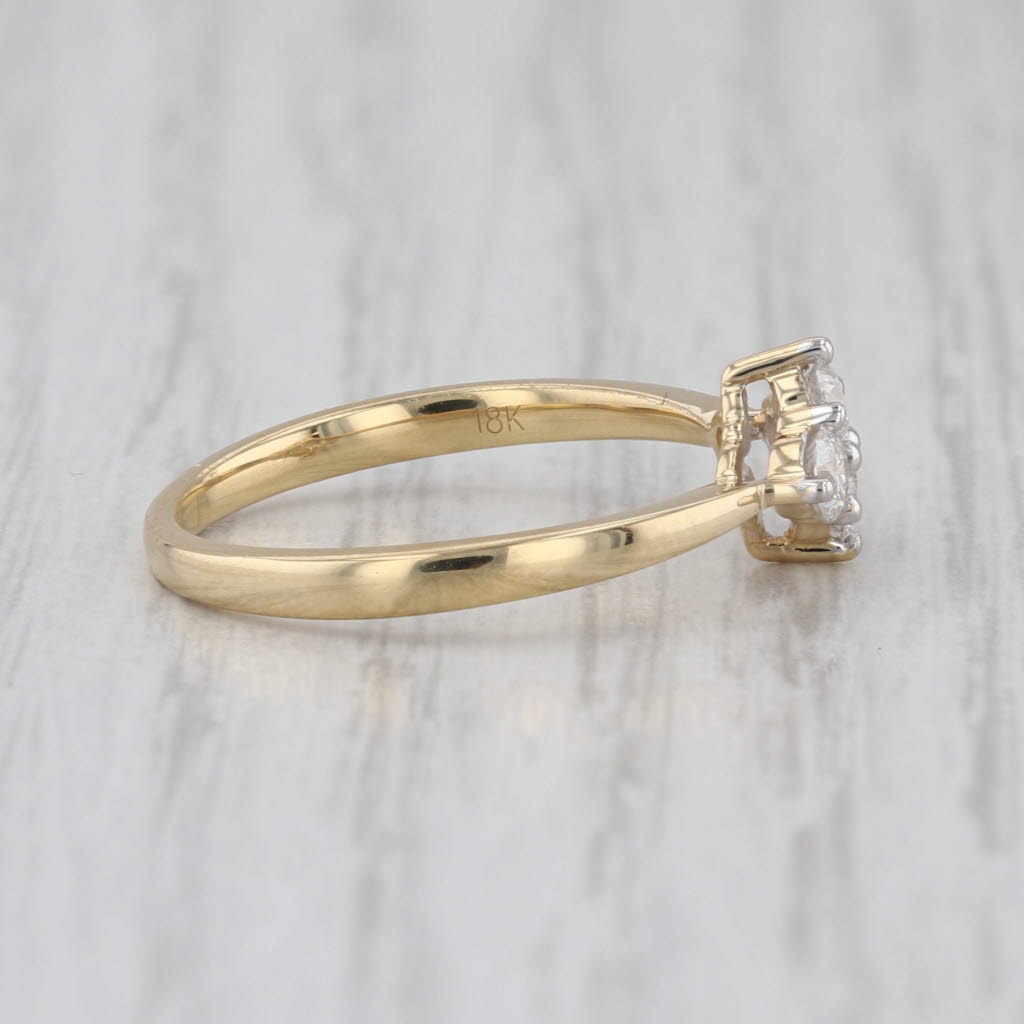 0.28ctw Diamond Cluster Ring 18k Yellow Gold Size 6.25 Engagement