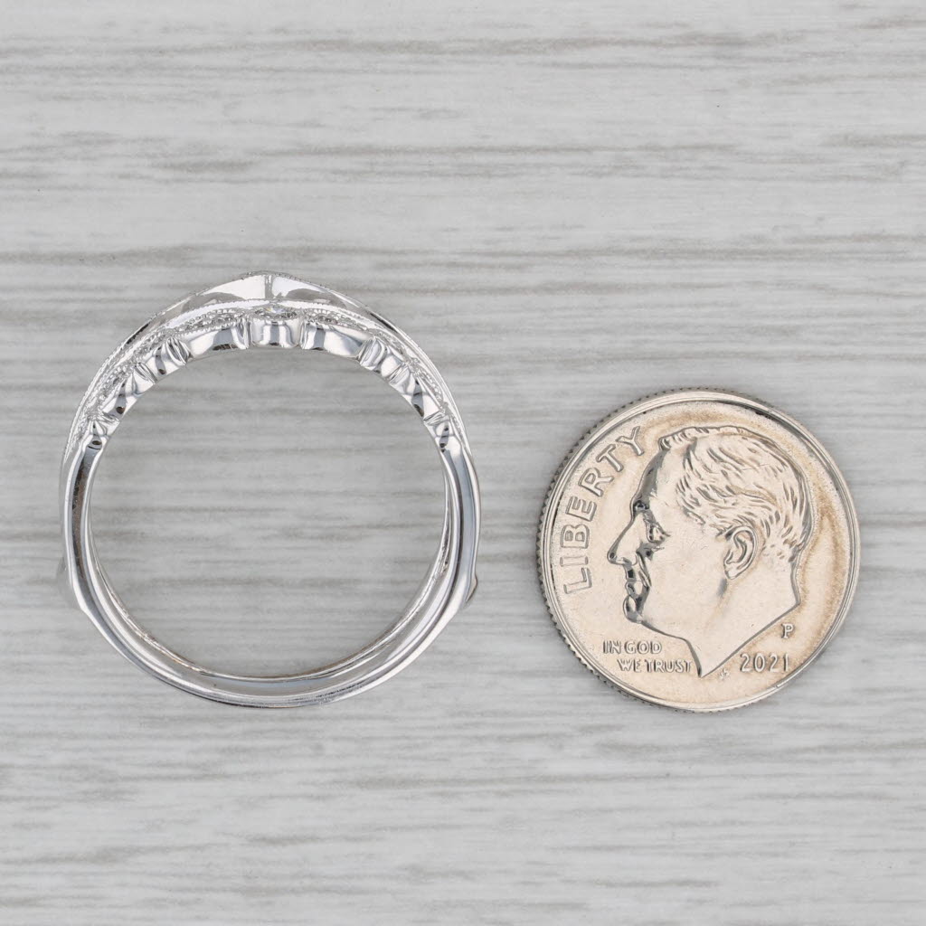 Gray 0.40ctw Diamond Ring Enhancer Jacket 14k White Gold Size 9.5 Wedding Bridal