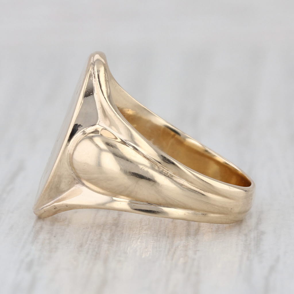Old English Letter K Signet Ring 10k Yellow Gold Size 6 Engraved Initial