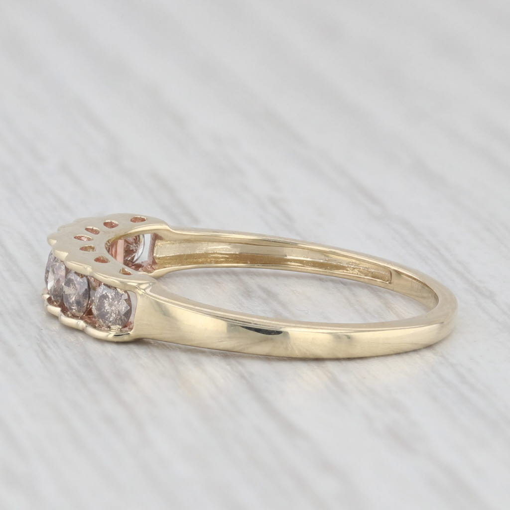 Light Gray 0.50ctw Diamond Wedding Band 10k Yellow Gold Sz 7.25 Stackable Anniversary Ring