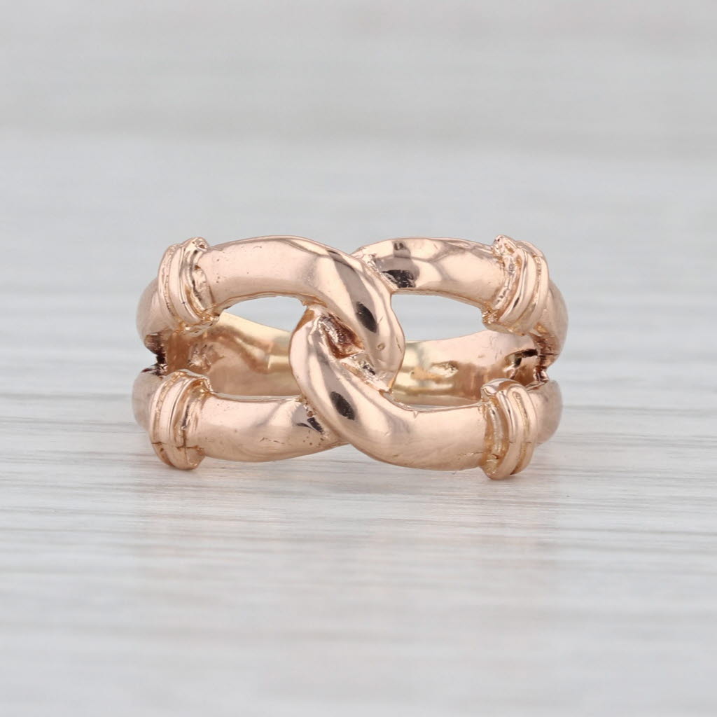 Rose Gold Interlocking Knot Ring 18k Size 5.25-5.5