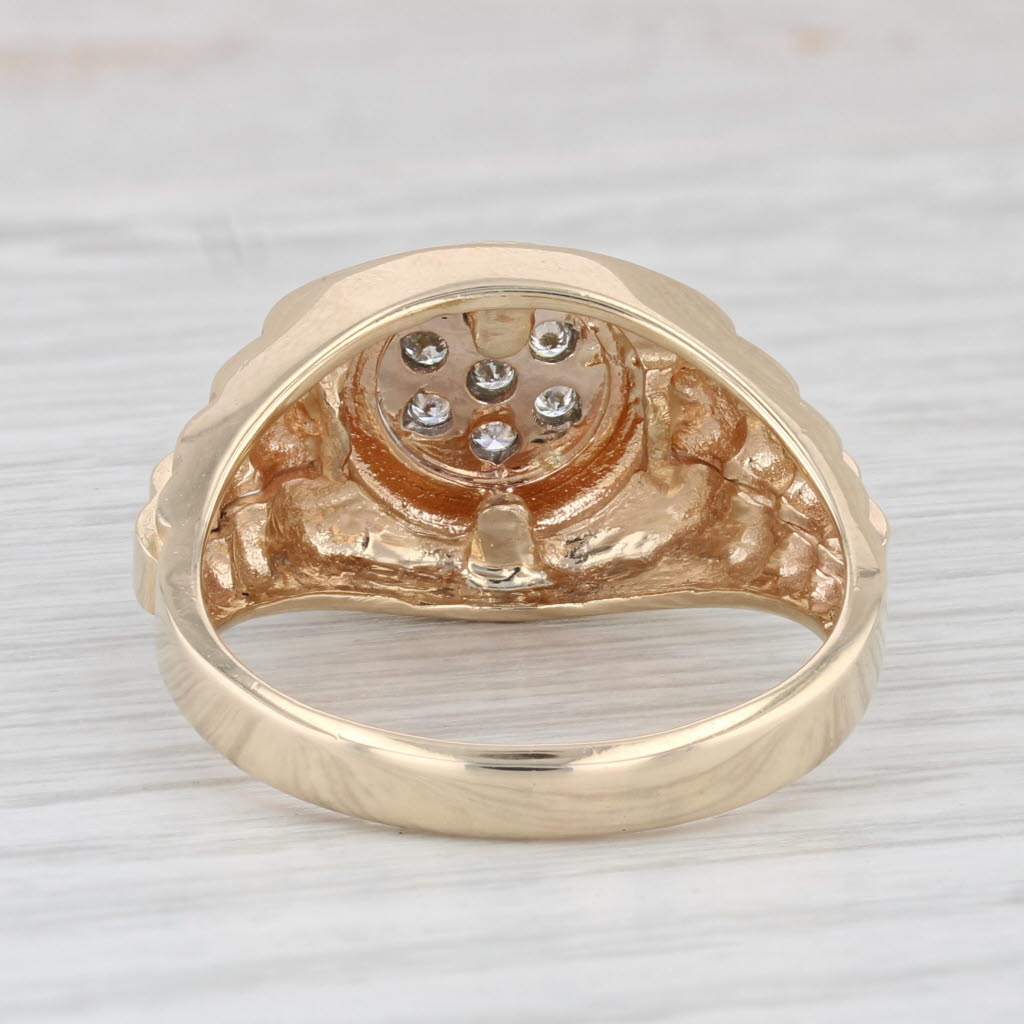 Light Gray 0.14ctw Diamond Ring 14k Yellow Gold Size 11.75 Men's Wedding Band