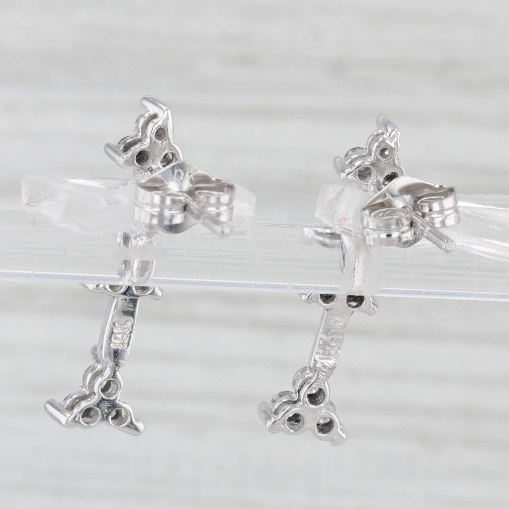 Light Gray 0.26ctw Diamond Journey Earrings 10k White Gold Drops