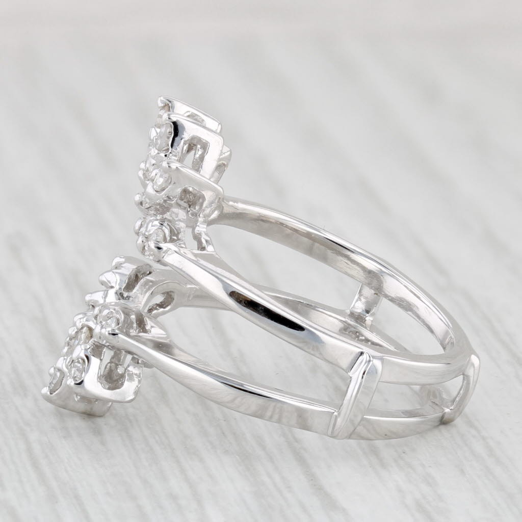 Light Gray 0.30ctw Diamond Ring Jacket Enhancer 14k White Gold Size 7 Bridal Wedding