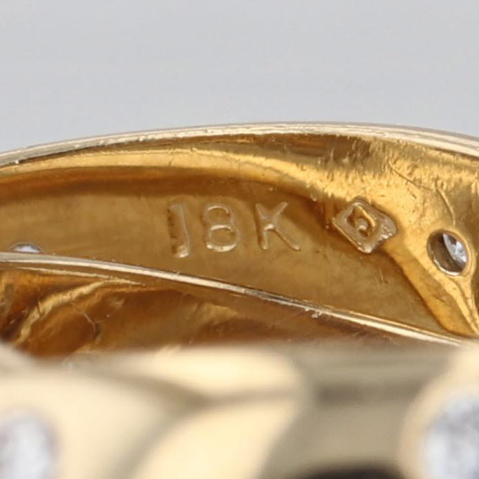 0.70ctw Diamond Dots Rolling Puzzle Ring 3-Bands 18k Yellow Gold Size 5.5