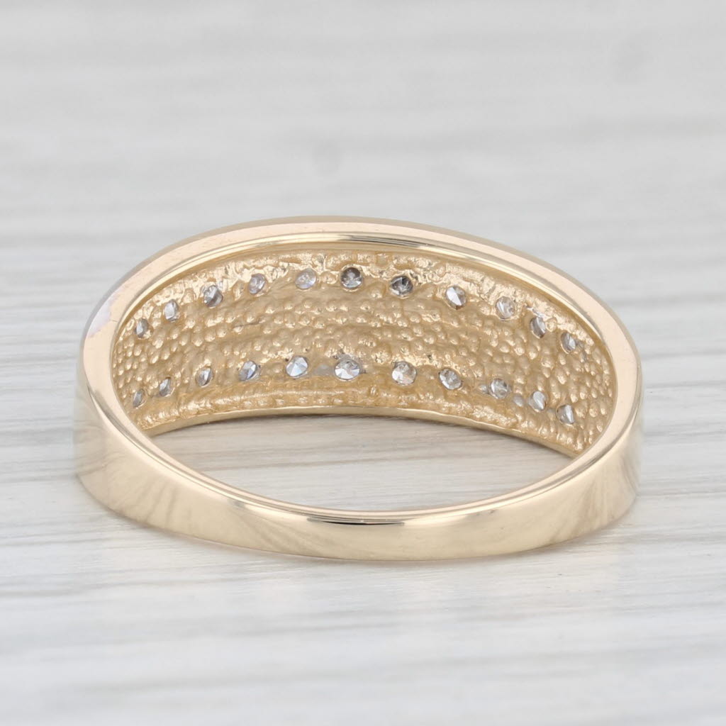 Light Gray 0.18ctw Diamond Wedding Band 10k Yellow Gold Size 7 Stackable Ring