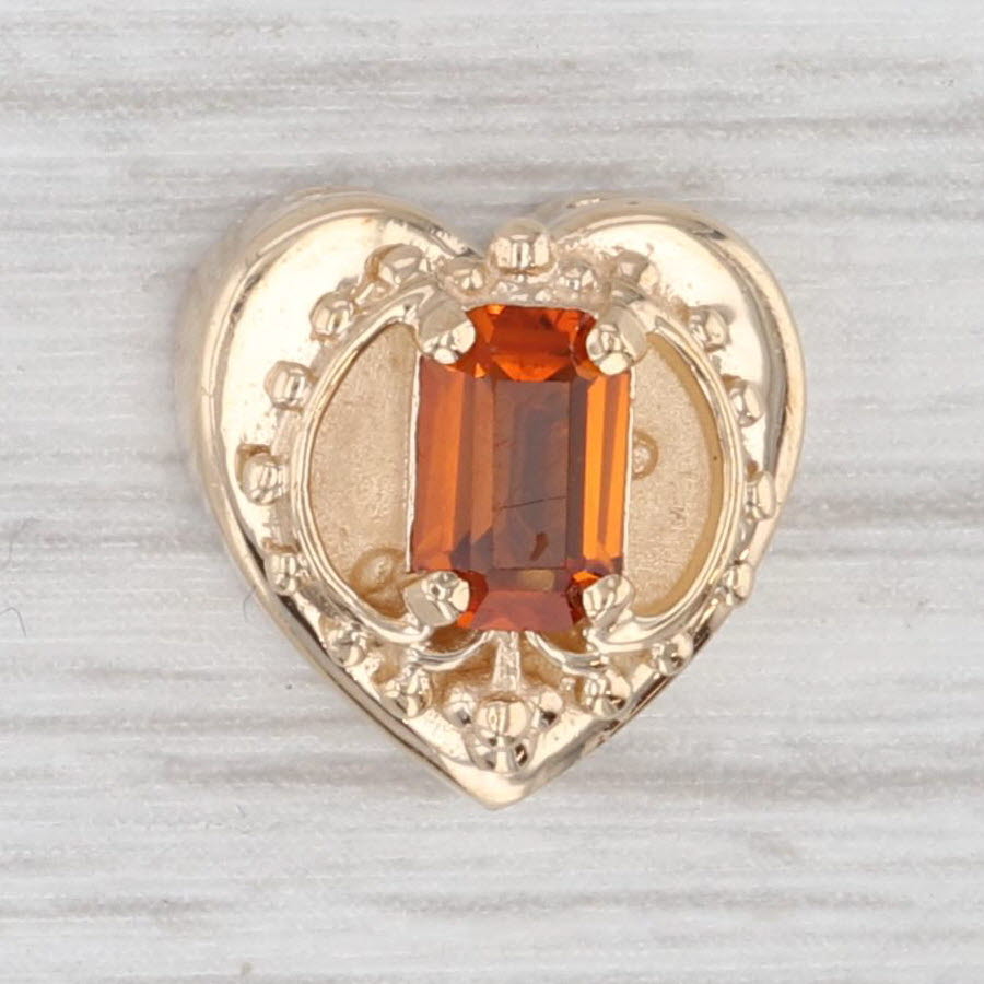 Light Gray Vintage 0.52ct Citrine Slide Bracelet Charm 14k Yellow Gold