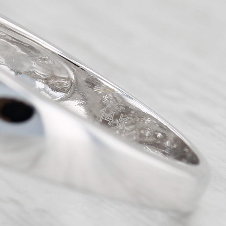 Light Gray 0.59ctw Diamond Ring 14k White Gold Size 7 Contoured V Enhancer