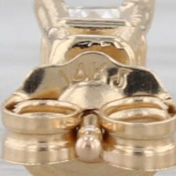 New 0.60ctw Diamond Princess Stud Earrings 14k Yellow Gold Solitaire Studs
