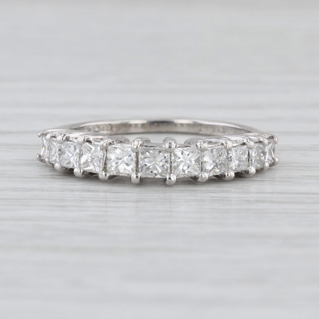 0.76ctw Diamond Wedding Band 900 Platinum Size 6.75 Anniversary Ring