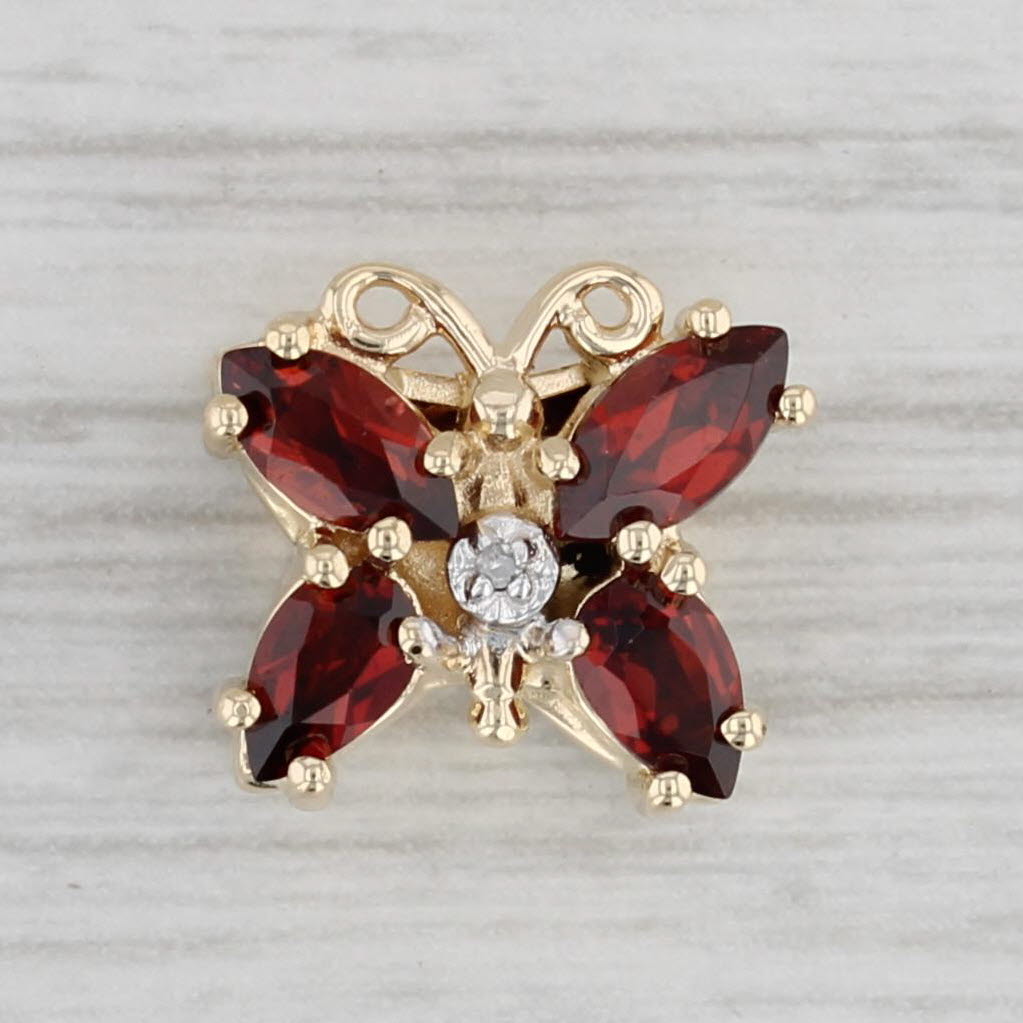 Gray 1.15ctw Garnet Butterfly Slide Bracelet Charm 10k Yellow Gold Richard Klein