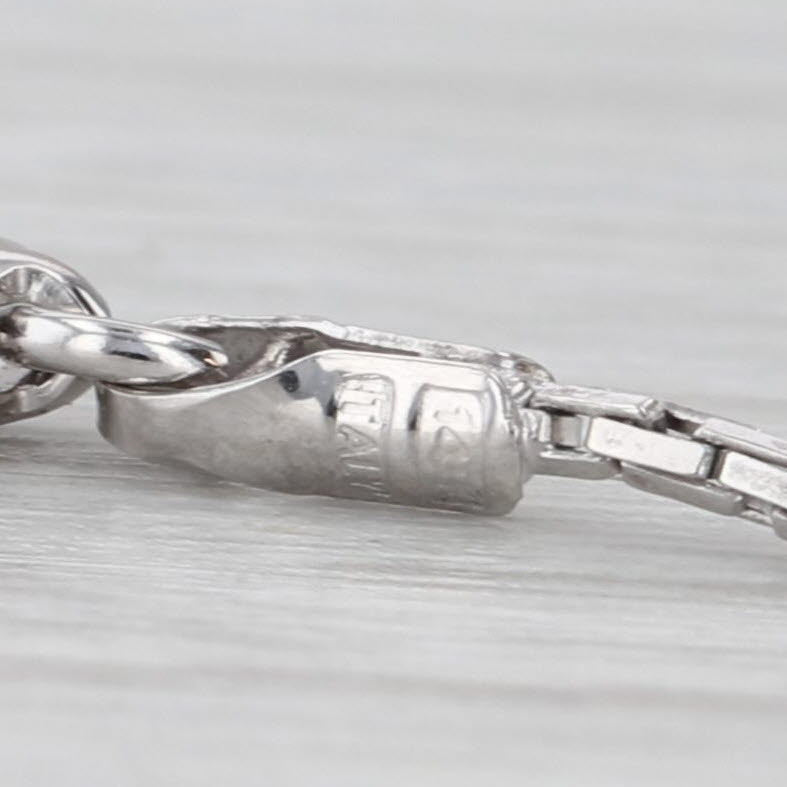 18" 1mm Box Chain Necklace 14k White Gold