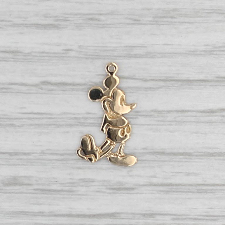 Classic Disney Mickey Mouse Cartoon Pendant 14k Yellow Gold Charm