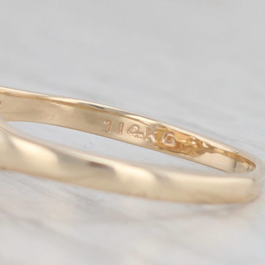 Light Gray Opal Diamond Ring 14k Yellow Gold Size 9.25 Oval Cabochon