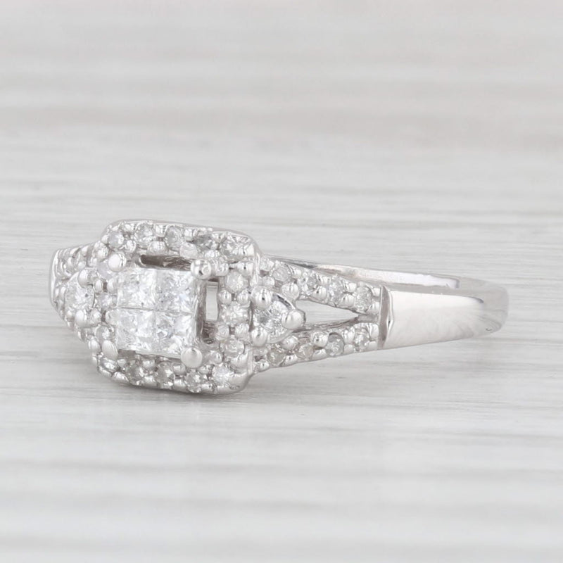 0.26ctw Princess Diamond Engagement Ring 10k White Gold Size 6.5