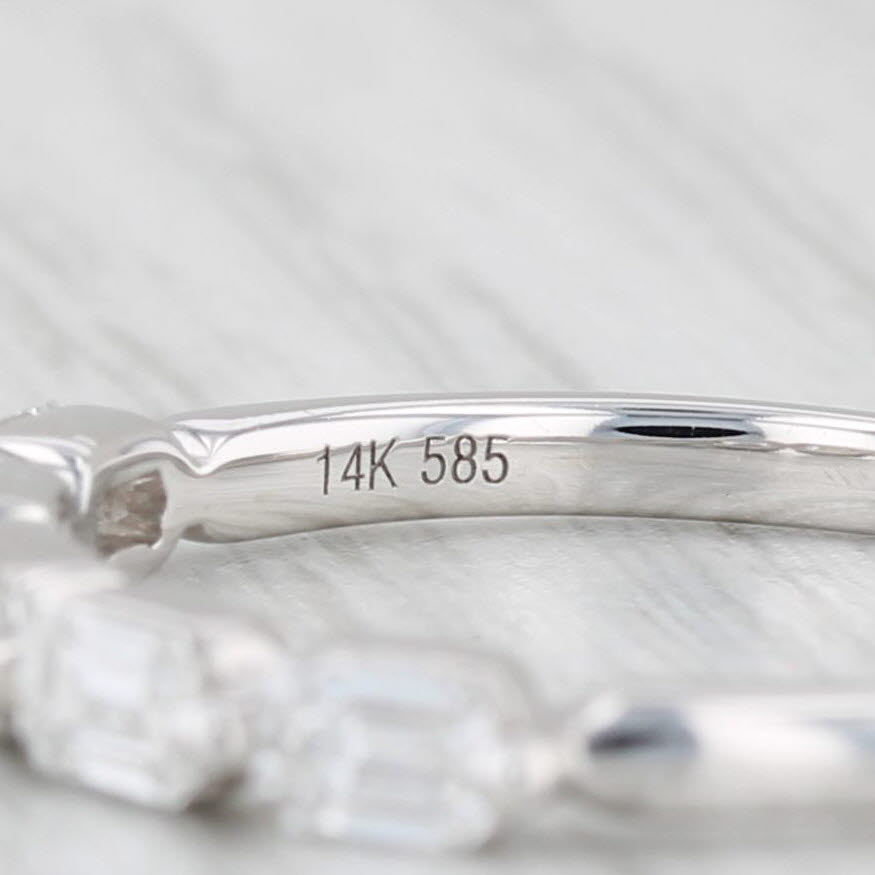 Light Gray New 0.65ctw Diamond Ring 14k White Gold Stackable Wedding Band Size 6.25-6.5