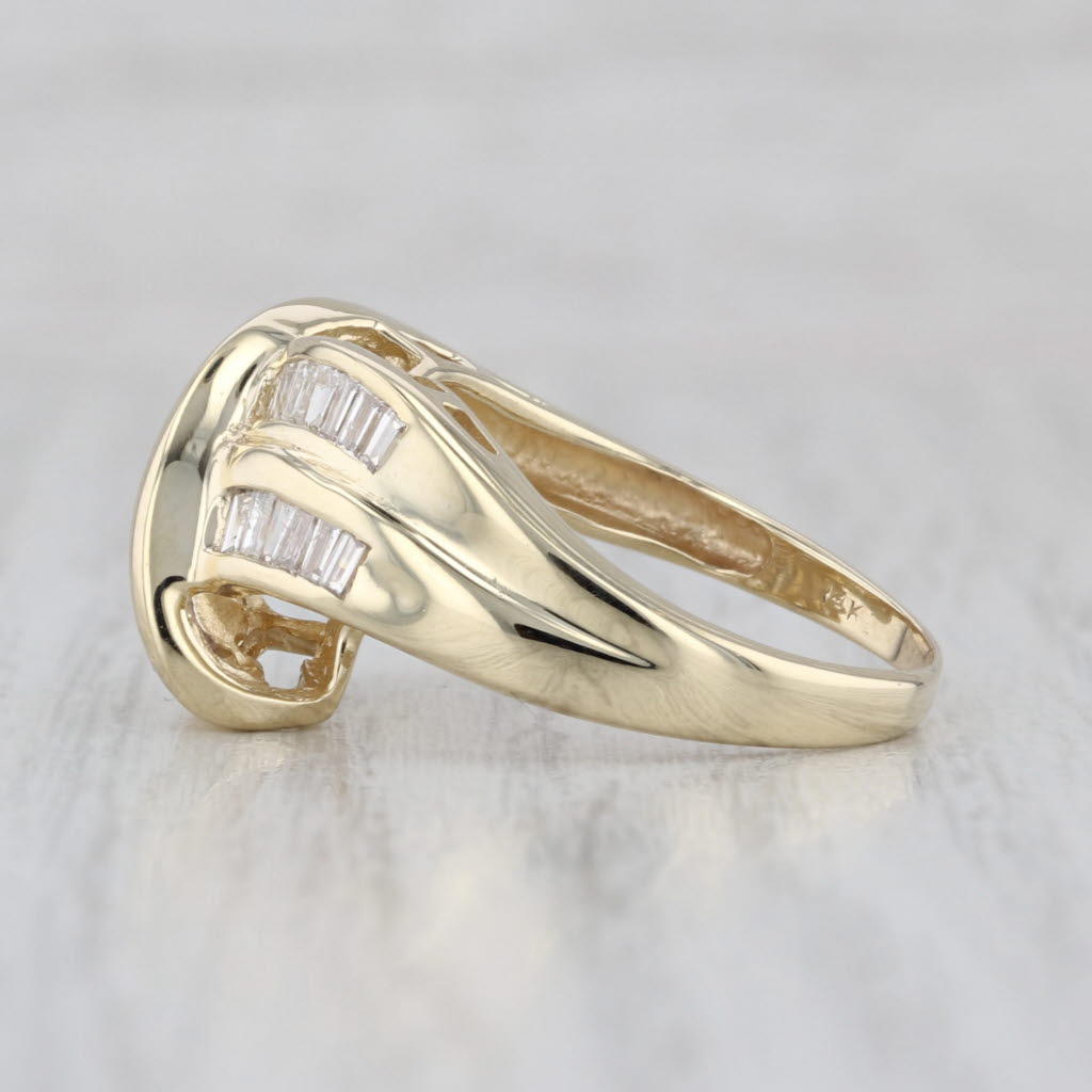 0.73ctw Diamond Cocktail Knot Ring 14k Yellow Gold Size 7