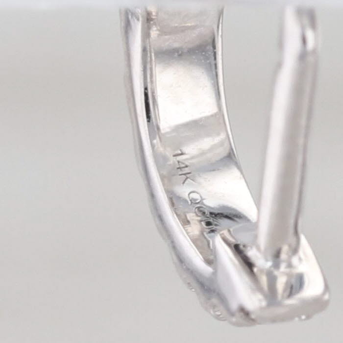 0.20ctw Diamond Mini Hoop Huggie Earrings 14k White Gold Round Hoops 9.5x2.6mm