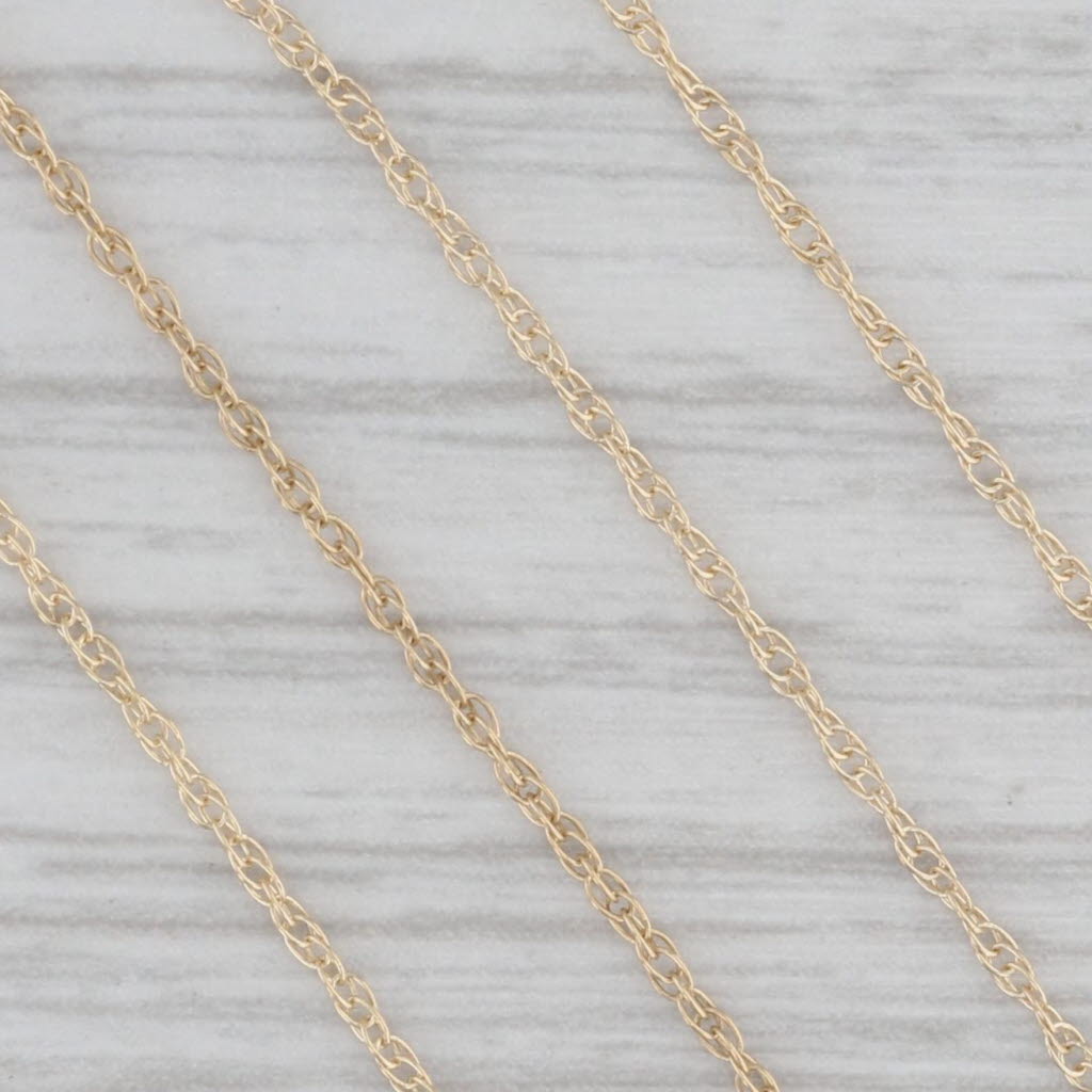 Gray 18" 0.7mm Fine Rope Chain Necklace 14k Yellow Gold