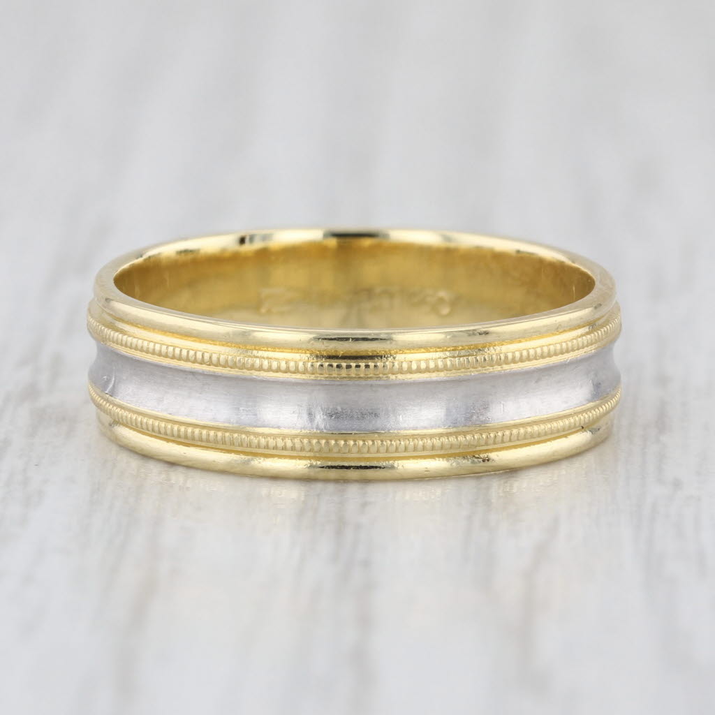 Men's Wedding Band 18k Yellow Gold 950 Platinum Size 8.25-8.5 Ring