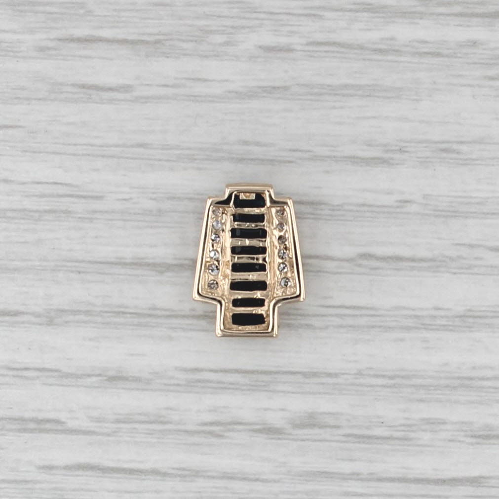 1.55ctw Blue Sapphire Diamond Slide Pendant 14k Yellow Gold