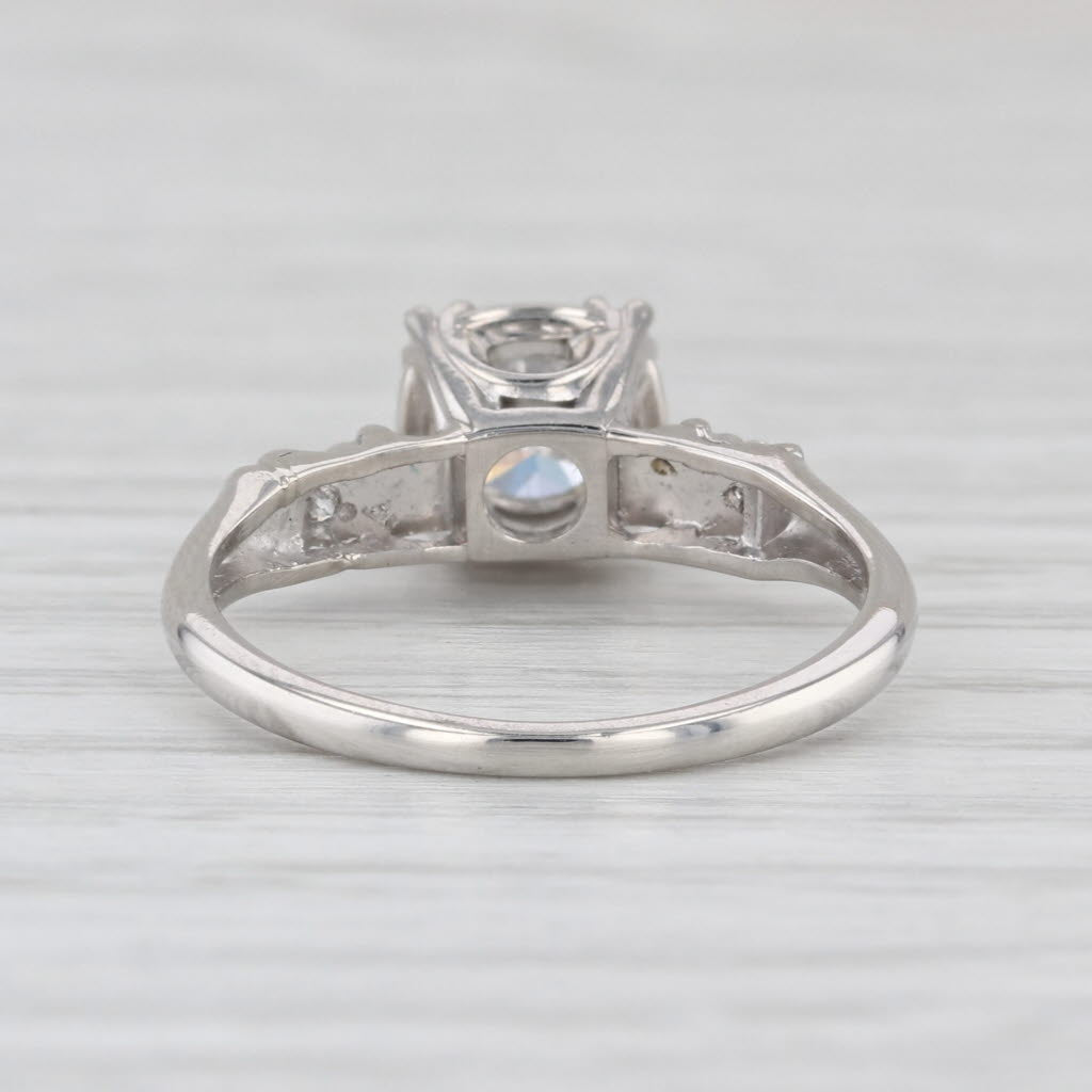 Vintage Round 0.64ctw Diamond Engagement Ring 900 Platinum Size 6
