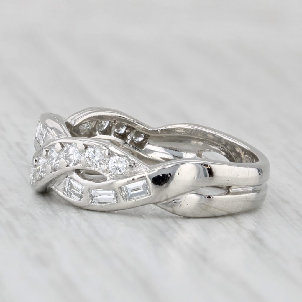 Light Gray Tiffany & Co 0.79ctw Woven Diamond Ring Platinum Sz 5.5 Wedding Anniversary Band