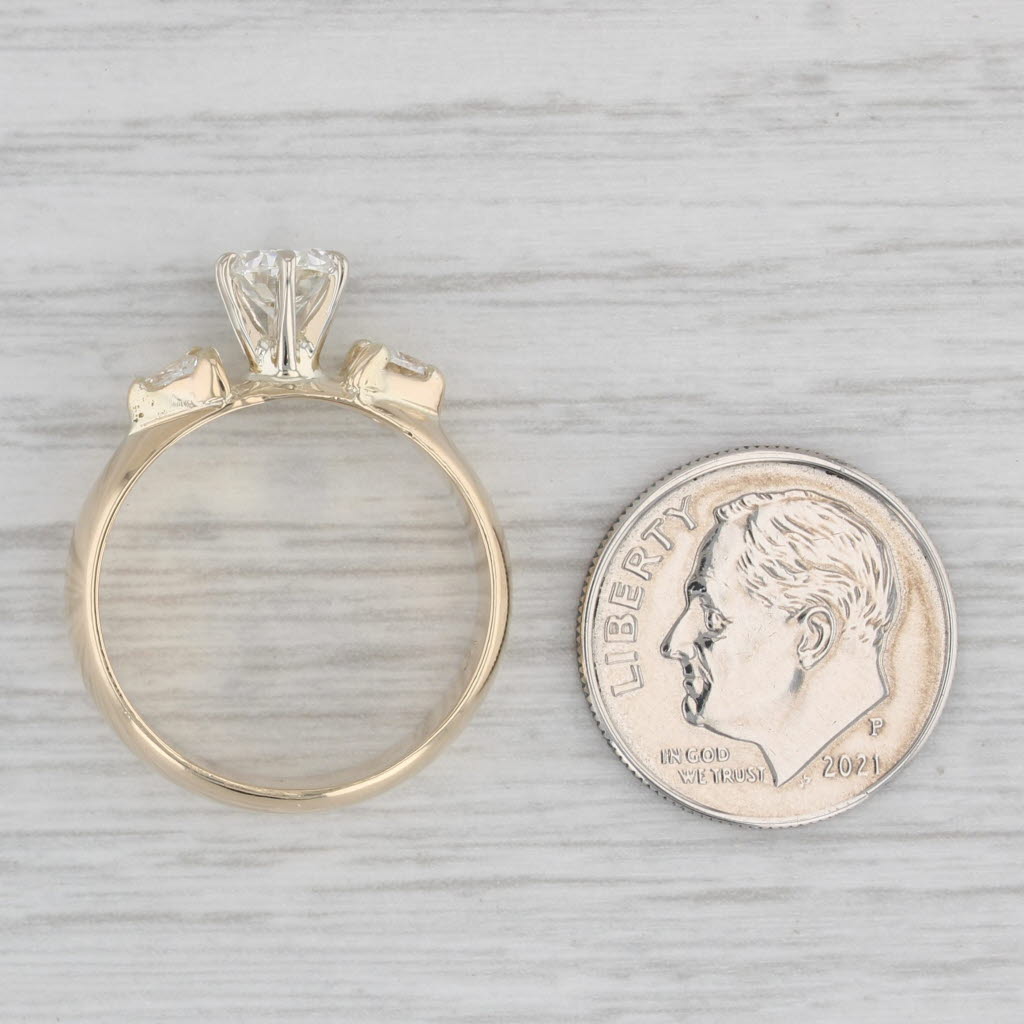 Gray 1.19ctw Oval Diamond Engagement Ring 14k Yellow Gold Size 7.25