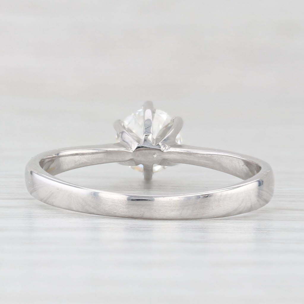 Light Gray 0.65ct Round Diamond Solitaire Engagement Ring 14k White Gold Size 8.25